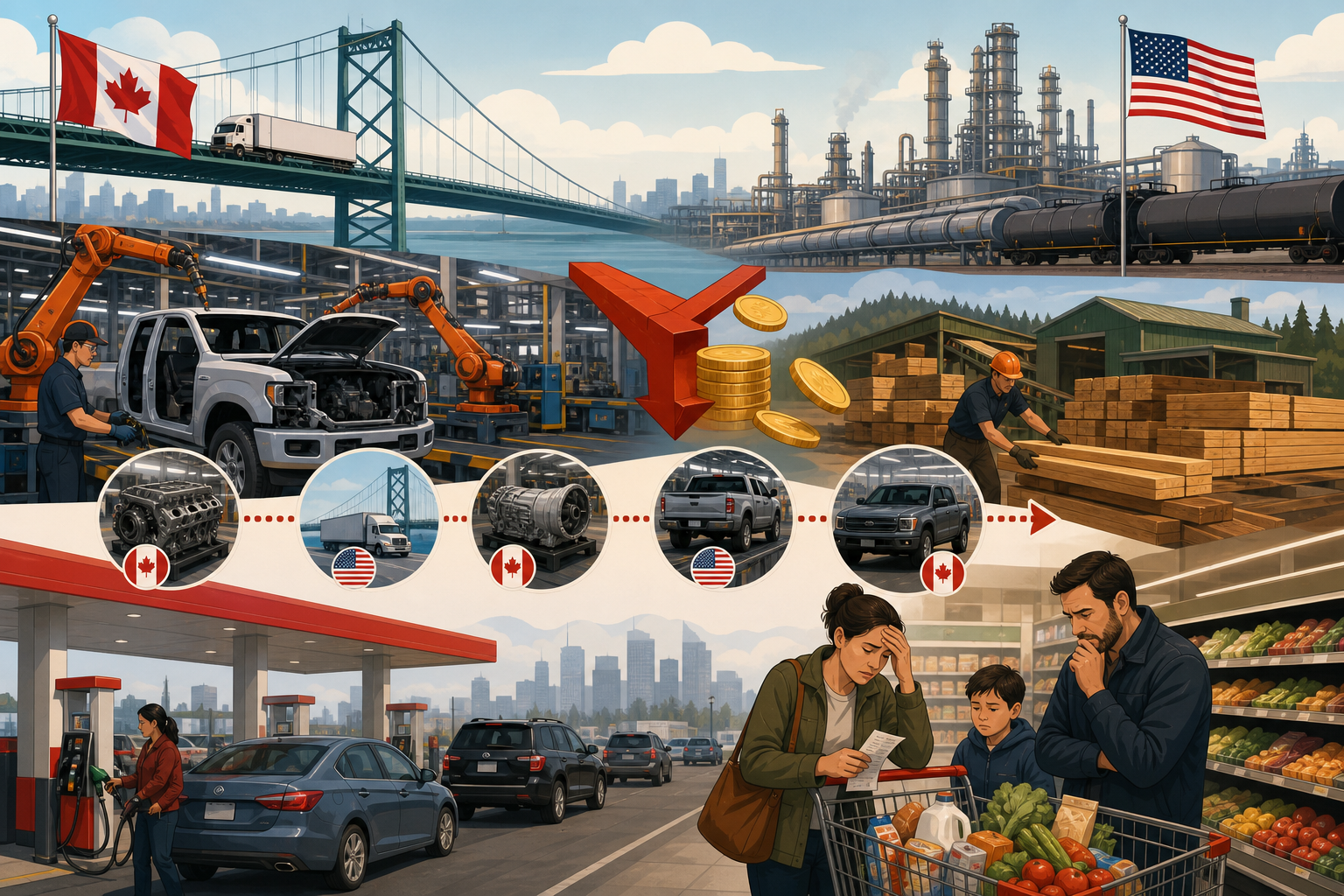 What a 50% Tariff on Canadian Exports Actually Costs: Auto Plants, Lumber Mills, and Your Grocery Bill post image