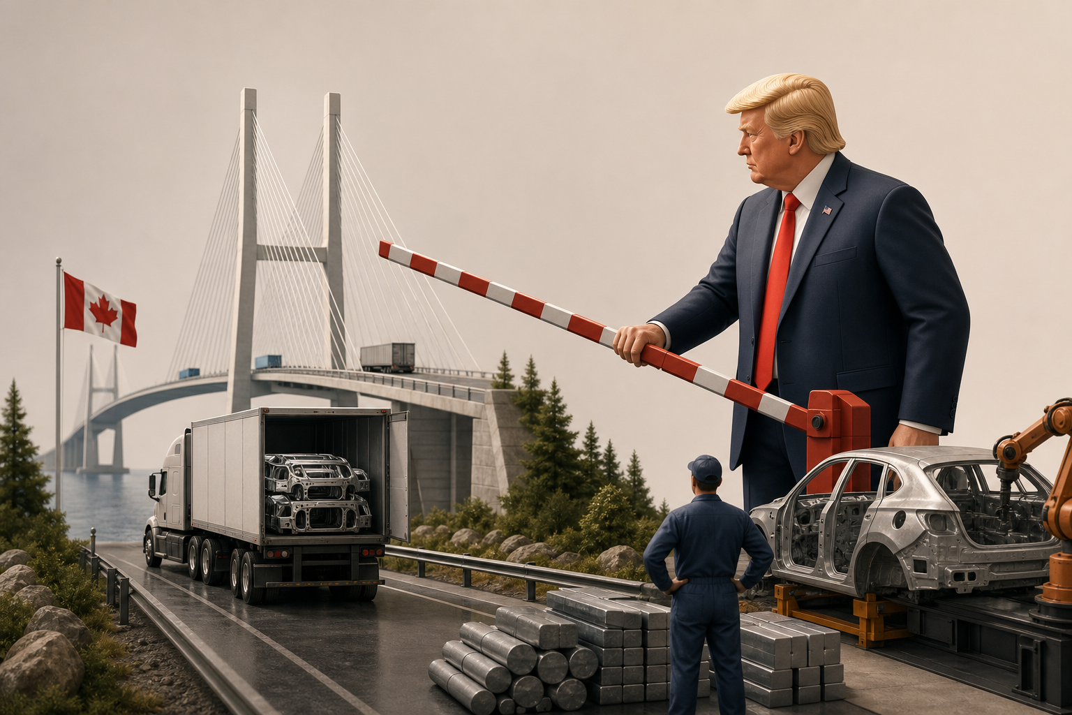 Trump sells tariffs in Michigan while the border bridge he opened strains the trade he just taxed post image