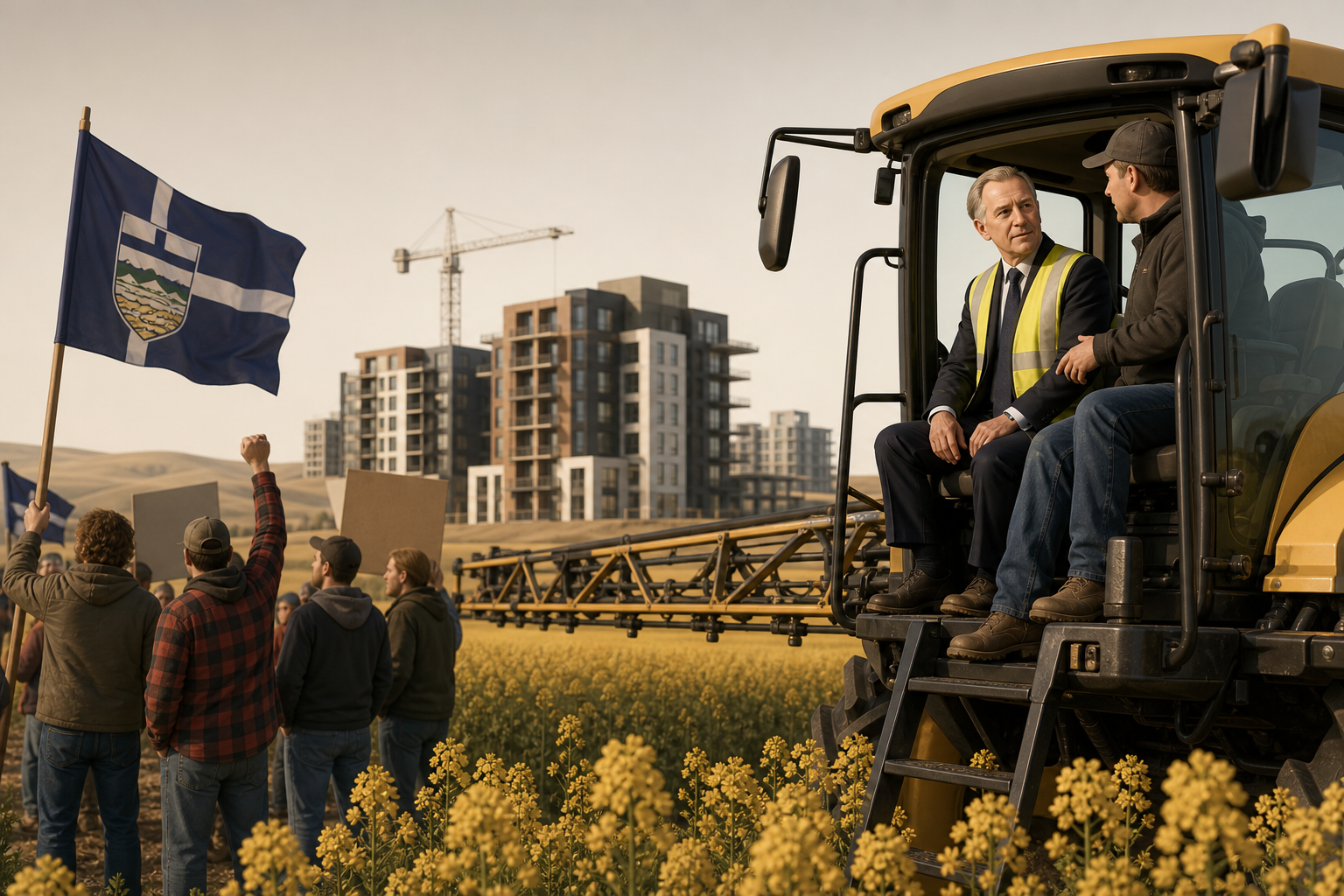 Carney's Alberta visit mixes $140M housing pledge with separatist protest and canola photo-ops post image