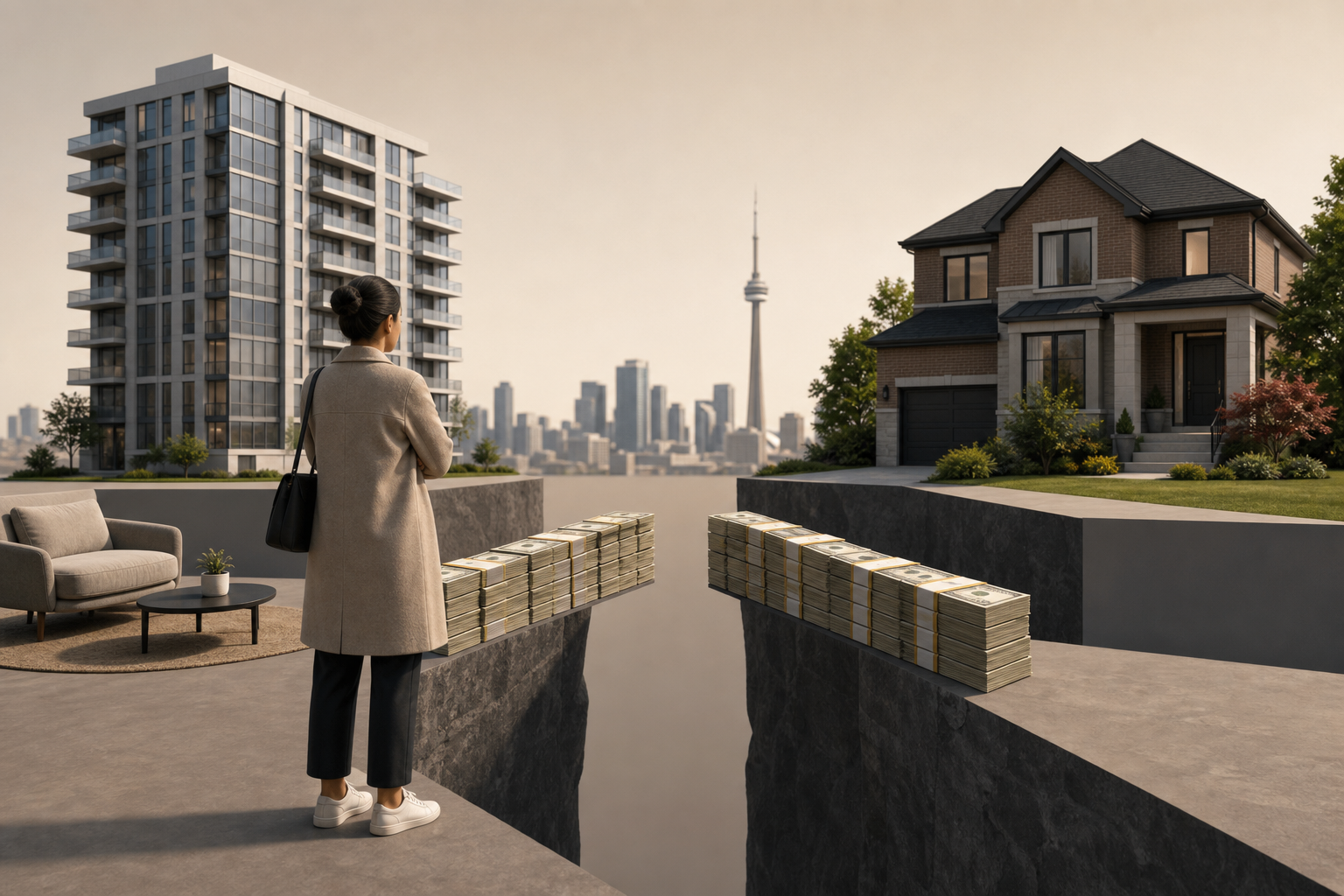 Why The GTA's $671,076 Price Gap Between Condos And Houses Means Falling Prices Won't Help You Trade Up post image
