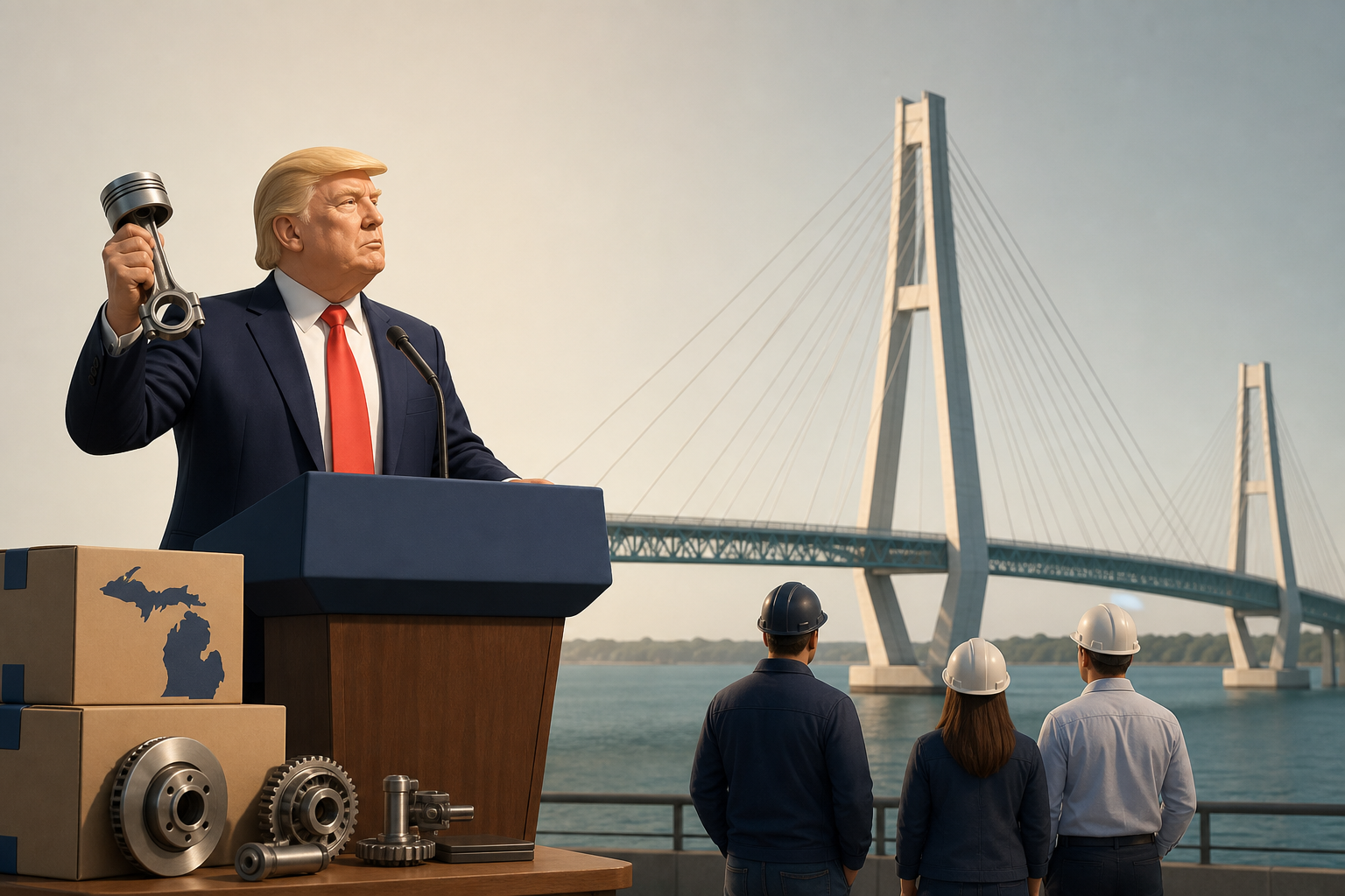 Trump Sells Tariffs in Michigan While the Gordie Howe Bridge Opens Without Him post image