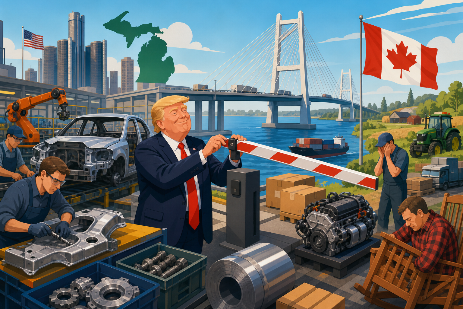 Trump Sells Tariffs in Michigan While the State's Biggest Trade Partner Absorbs the Hit post image