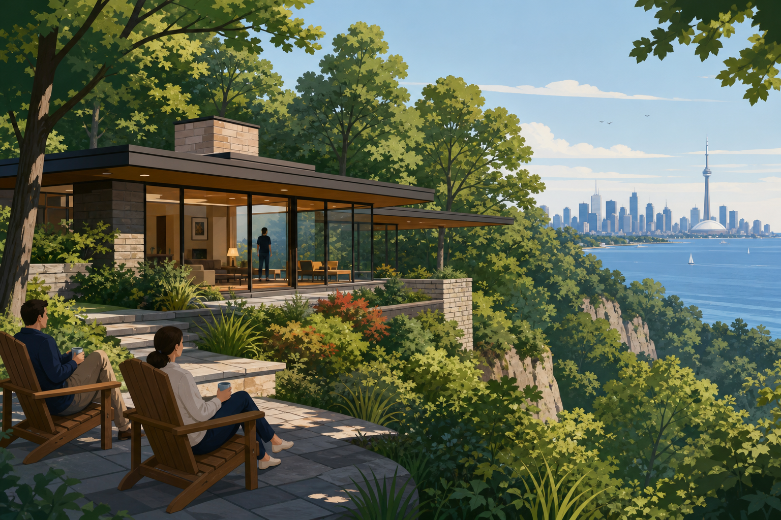 A Frank Lloyd Wright Protégé Built This Bluffs Ravine Home on a Half-Acre Toronto Lot